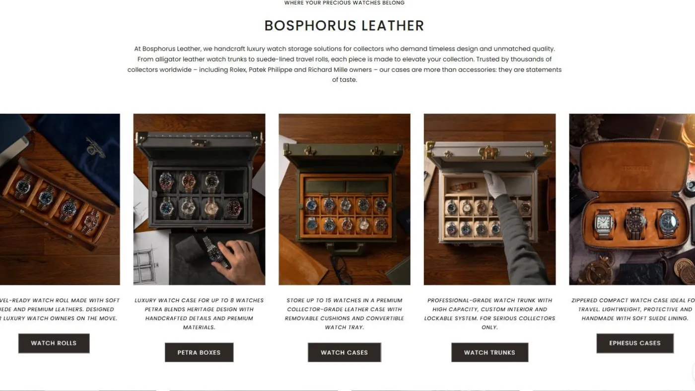 Bosphorus Leather: Lüks Saat Kutusu E-Ticaret ekran görüntüsü 2